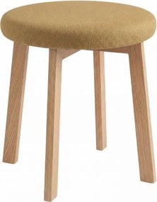 Кръгла табуретка ЗОИ Карамелена (Storm 45) / дъбова рамка