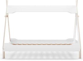 Бяло детско легло тип къща от масивен бор 90x190 cm Nora – Marckeric