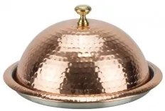 Horecano - Плато кръгло с капак, с релеф и медно покритие кръг Ø35cm-CHARM-(SG-84610(C)