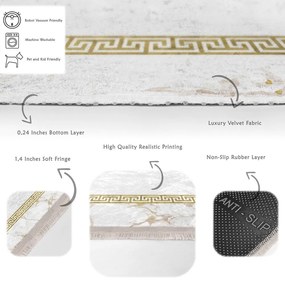 Килим в бяло/златисто 80x150 cm - Mila Home