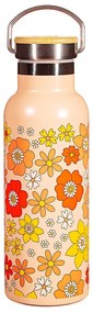 Оранжево бебешко шише от неръждаема стомана 500 ml 70s Floral - Sass &amp; Belle