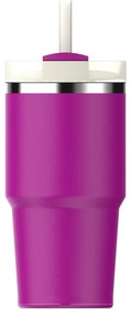Розов термос със сламка от неръждаема стомана 600 ml Quencher H2.0 FlowState Tumbler Violet Blossom – Stanley