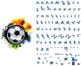 Стикер за стена с името Football Graffitti - Ambiance