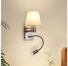Brilagi -LED Гъвкав аплик NUBILA 1xE27/25W/230V+LED/3W матов хром/кремав