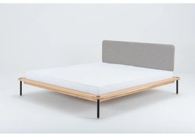 Двойно легло от дъбова дървесина Nero, 180 x 200 cm Fina - Gazzda