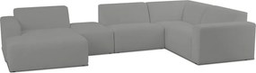Сив ъглов диван от букле ("U" форма) Roxy – Scandic