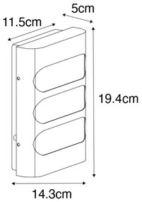Външна стенна лампа черна с LED с датчик за светлина/тъмнина - Gaev
