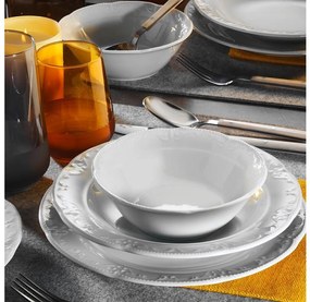Комплект за хранене 18 части, бял порцелан