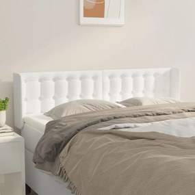 3118859 vidaXL Горна табла за легло, Бяла, 147x16x78/88 см, изкуствена кожа
