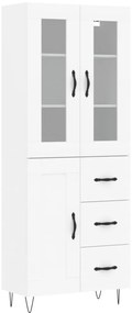 3198689 vidaXL Висок шкаф, бял, 69,5x34x180 см, инженерно дърво