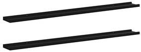 326666 vidaXL Стенни рафтове, 2 бр, черни, 115x9x3 см