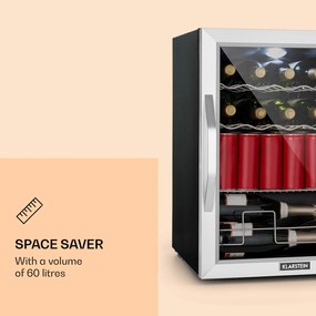 Klarstein Beersafe XL Mix Edition, хладилник, D, LED, 4 метални решетки, стъклена врата