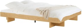Двойно легло 180x200 cm от МДФ от декор от дъб без табла с включена подматрачна рамка в естествен цвят Kito – noo.ma