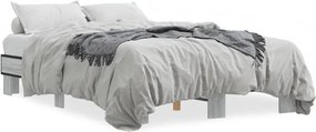 845860 vidaXL Рамка за легло, сив сонома, 140x200 см, инженерно дърво и метал