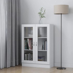 802750 vidaXL Шкаф витрина, бял, 82,5x30,5x115 см, ПДЧ