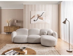 Кремав ъглов диван от прежда с примки от букле (десен ъгъл) Orbit – Ropez