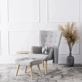 Релаксиращ фотьойл с подложка за крака LOZANO 2 - сив