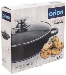Касерола с незалепващо покритие Pfluon Granit със стъклен капак , ⌀ 28 cm Grande - Orion