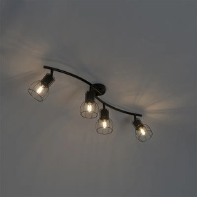 Модерен таванен прожектор черен 86 см 4-светлина - Botu