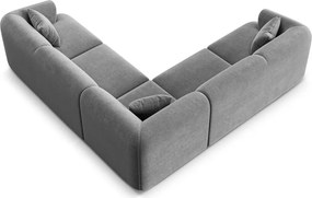 Светлосив кадифен ъглов диван Campi – Cosmopolitan Design