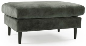 Зелено-сиво кадифено столче за крака Adagio - Scandic