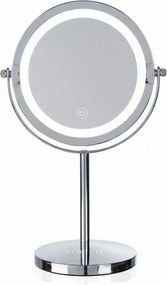 Козметично огледало Beautifly Looking Glass Light, 14.5 см, 10х увеличение, USB-C, LED, 360° регулиране, Сребрист