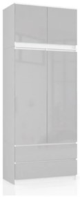 шкаф ARIVA S90, 90x235x51, Бял/металик гланц + прикачен файл
