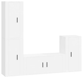 3188590 vidaXL Комплект ТВ шкафове от 4 части, инженерно дърво, бял гланц