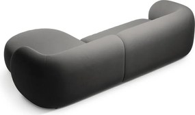 Тъмносив кадифен ъглов диван (десен ъгъл) Kate – Micadoni