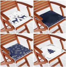 Възглавници за сядане в комплект от 4 бр. с коледни мотиви 40x40 cm Blue Christmas – Mila Home