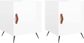 827505 vidaXL Нощни шкафчета 2 бр бял гланц 40x40x50 см инженерно дърво