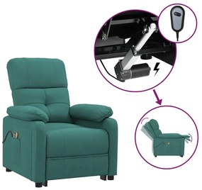 3073818 vidaXL Електрически масажен стол, тъмнозелен, текстил