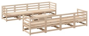 3299353 vidaXL Градински комплект диван от 9 части, масивна борова дървесина