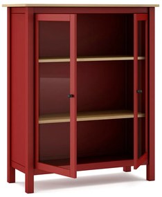 Червен/естествен шкаф от борова дървесина 90x110 cm Misti - Marckeric