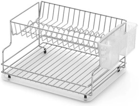 Сушилник за съдове на 2 нива TEKNO TEL TR KB 005, 42 x 30 x 21 см, Сребрист