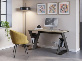 Работна маса с дъбов плот 60x137 cm Butterfly – Marckeric