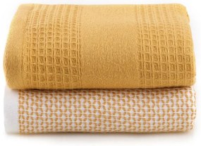 Жълти вафлени кърпи в комплект от 2 бр. 40x60 cm Betty – Foutastic