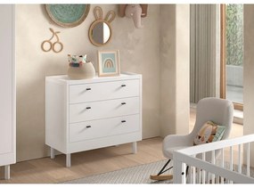 Бял детски скрин от масивен бук 100x95x55 cm Forrest – Vipack