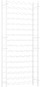 340914 vidaXL Стойка за вино за 96 бутилки, бяла, метална