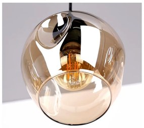 Черна висяща лампа със стъклен абажур 14x70 cm Aspa - Candellux Lighting