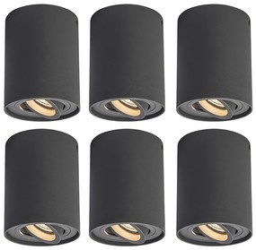 Комплект от 6 интелигентни тъмно сиви прожектори с WiFi GU10 - Rondoo up