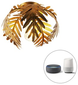 Винтидж интелигентна таванна лампа златиста 24 см с WiFi ST64 - Botanica
