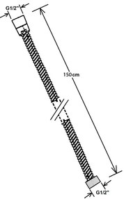 Бял месингов душ маркуч Powerflex – Sapho