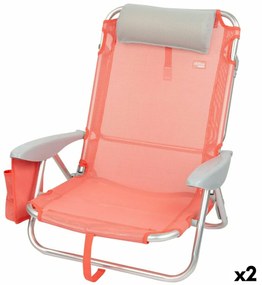 Сгъваем Стол с Подглавник Aktive Flamingo Корал 51 x 76 x 45 cm (2 броя)