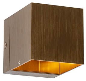 Комплект от 2 интелигентни стенни лампи тъмно бронз 8 см с WiFi G9 - Transfer