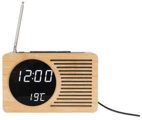 Бамбуков будилник с радио Retro - Karlsson