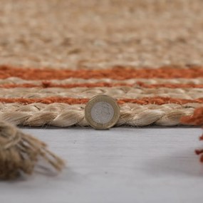 Кафяво-оранжев килим от юта , ⌀ 150 см Istanbul - Flair Rugs