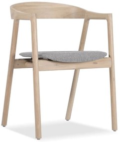 Трапезен стол от масивна дъбова дървесина със сива седалка Muna - Gazzda