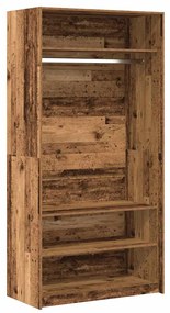 3318624 vidaXL Гардероб, старо дърво, 100x50x200 см, инженерно дърво