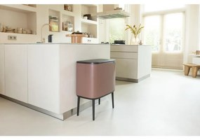 Кош за боклук Brabantia Bo Touch 1008856, 11+23 л, Плавно и безшумно отваряне, Голям отвор, Сатенено покритие, Кафяв